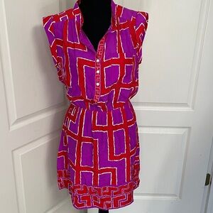 Alice & Trixi silk dress M modern bold print purple red wedding cruise party